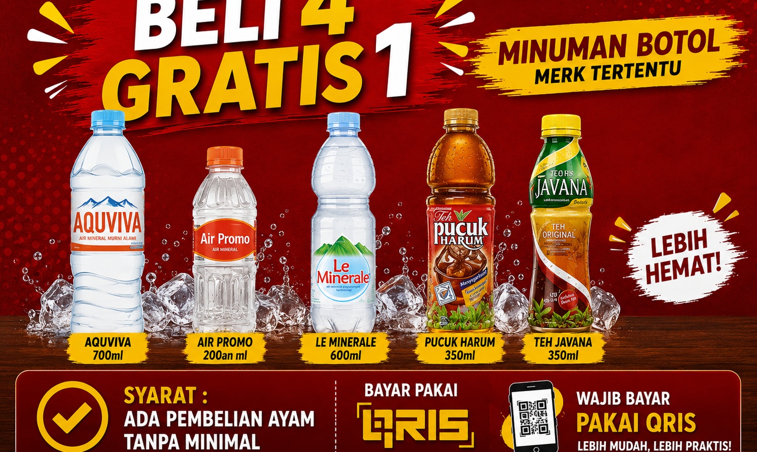 Beli 4 Gratis 1 Botol